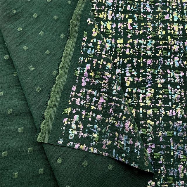 colourful gold hot stamping wool edge dot cutting jacquard fabric