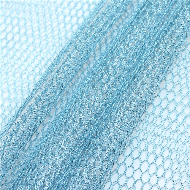 golden thread diamond shaped large mesh mesh fabric 7#blue,50*150cm(19.7*59.1