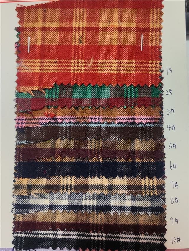 twill brushed yarn dyed checkered fabric