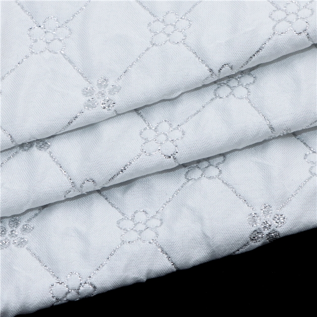double layer embroidered flower diamond pattern gold silver silk jacquard fabric 4#white,50*135cm(19.7*53.1