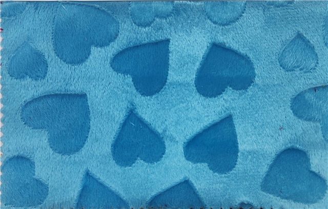 embossed heart crystal super soft velvet fabric
