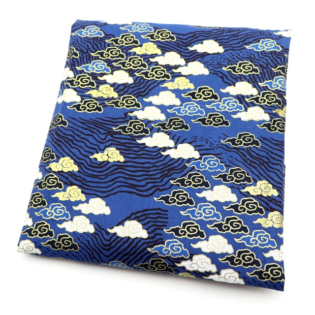 100% cotton cloud gold foil cotton fabric