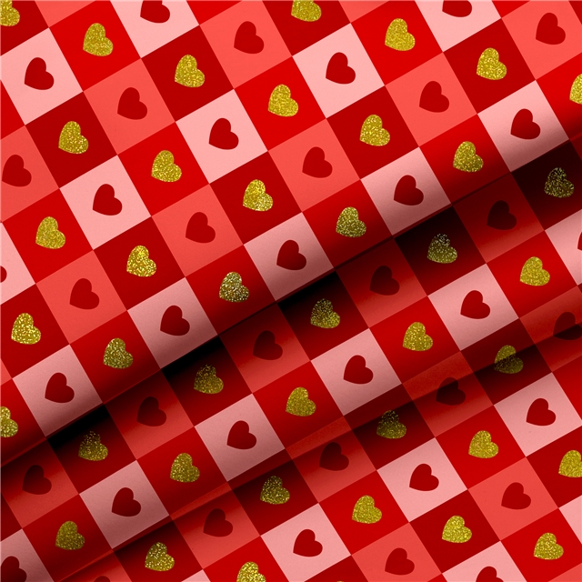 self printed gold foil faux leather fabric