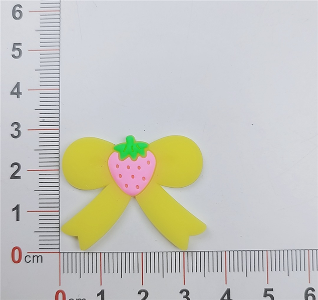 plastic/resin strawberry bow pvc soft rubber accessories