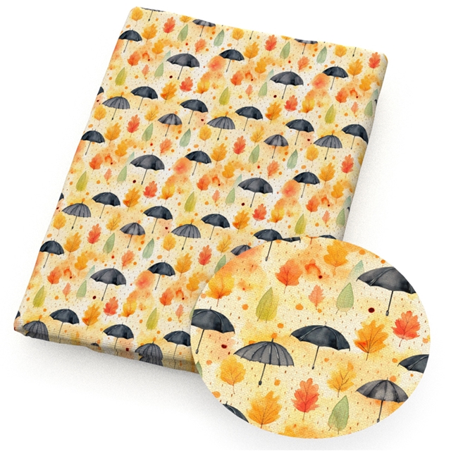 polyester cotton maple leaf pumpkin rain boots series polyester cotton fabric set (5 pcs/set) polyester cotton fabric,50*45cm(19.7*17.7