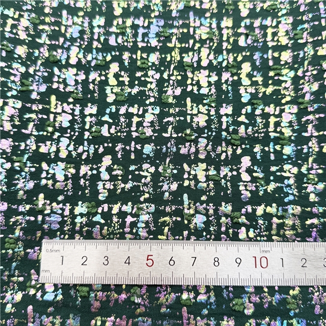 colourful gold hot stamping wool edge dot cutting jacquard fabric