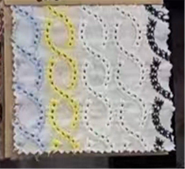 cotton embroidery geometric fried dough twists fabric
