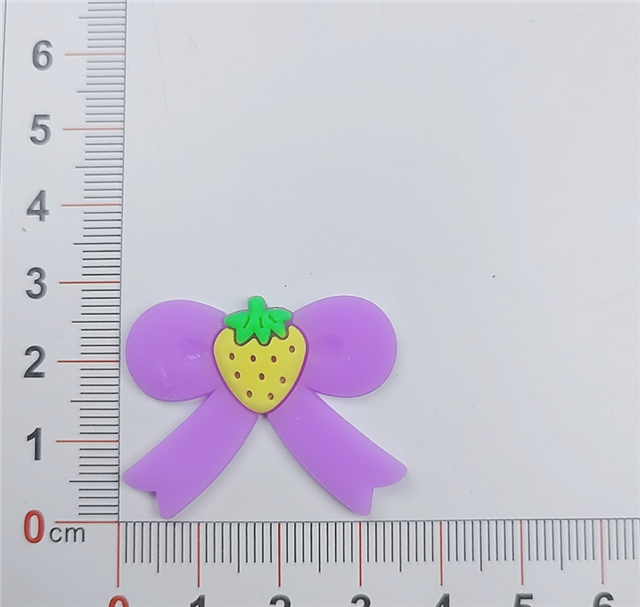 plastic/resin strawberry bow pvc soft rubber accessories