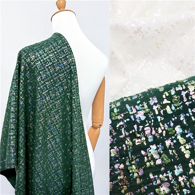 colourful gold hot stamping wool edge dot cutting jacquard fabric