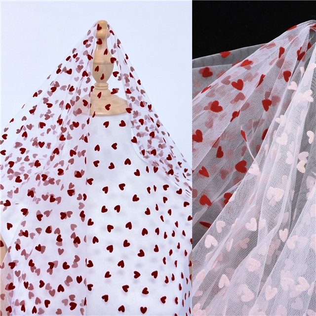 velvet heart mesh fabric