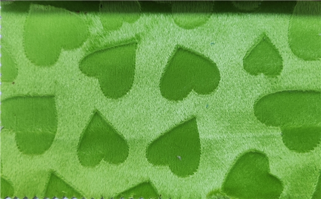 embossed heart crystal super soft velvet fabric