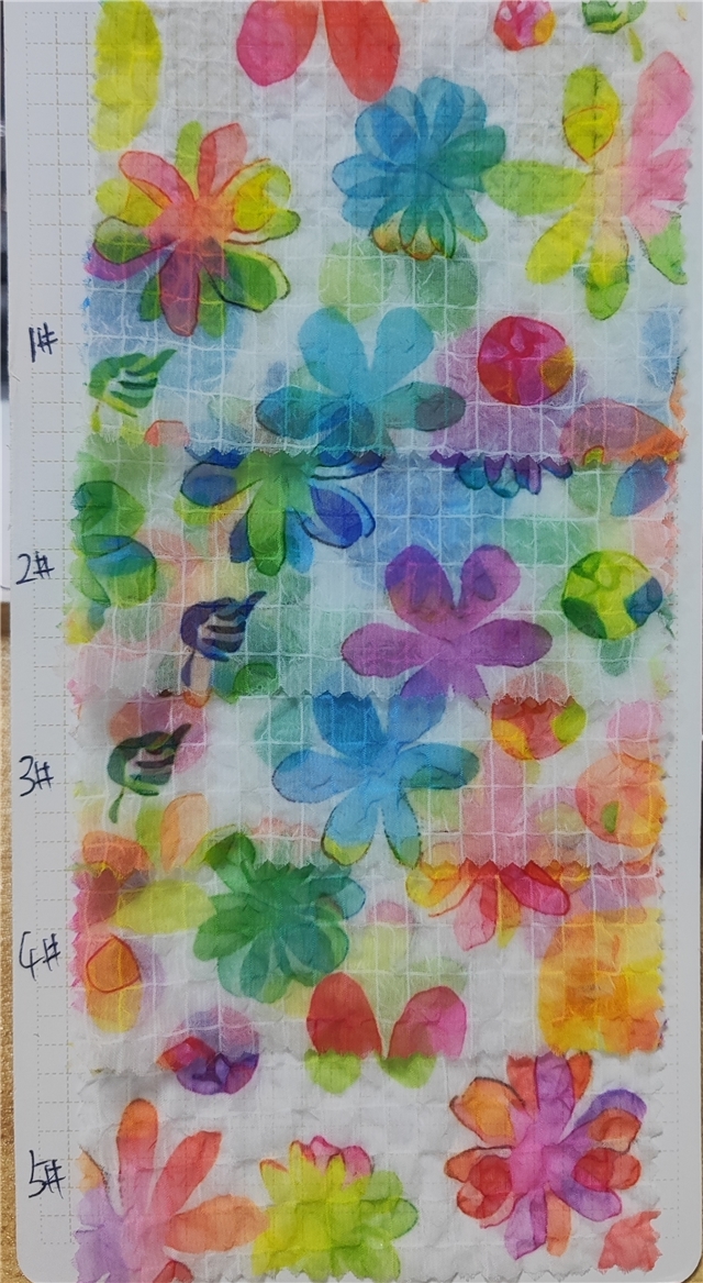 colorful flower chiffon fabric