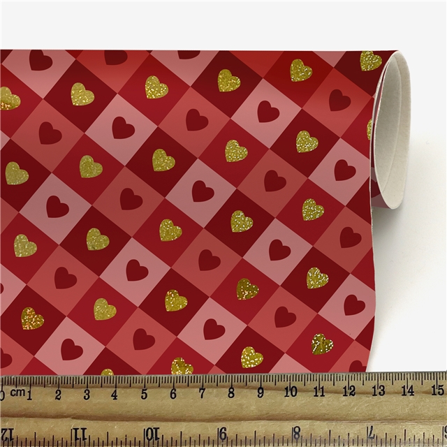 self printed gold foil faux leather fabric