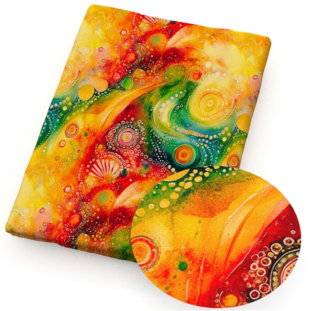 polyester cotton color tie dye geometry series polyester cotton fabric set (12 pcs/set) polyester cotton fabric,50*45cm(19.7*17.7