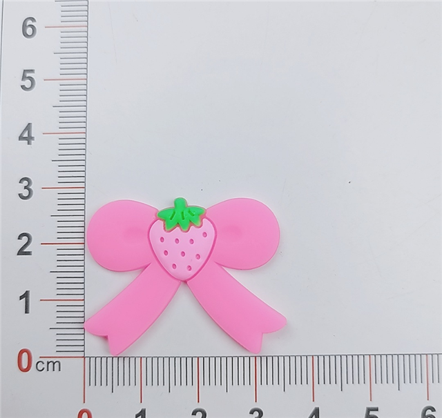 plastic/resin strawberry bow pvc soft rubber accessories