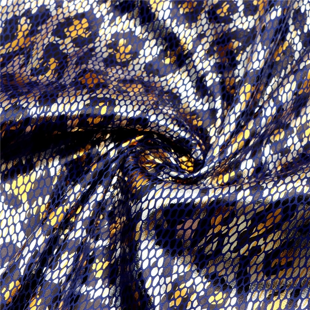 hot stamping snake pattern elastic knitted fabric 10# navy,50*150cm(19.7*59.1