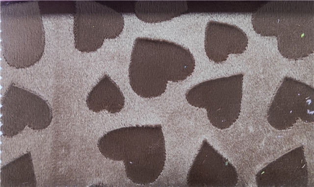 embossed heart crystal super soft velvet fabric