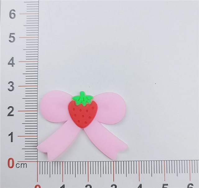 plastic/resin strawberry bow pvc soft rubber accessories
