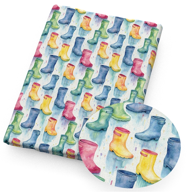polyester cotton maple leaf pumpkin rain boots series polyester cotton fabric set (5 pcs/set) polyester cotton fabric,50*45cm(19.7*17.7