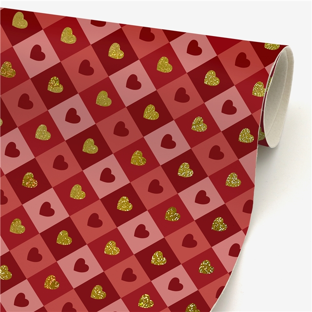 self printed gold foil faux leather fabric