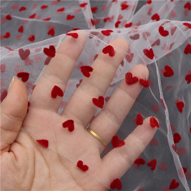 velvet heart mesh fabric