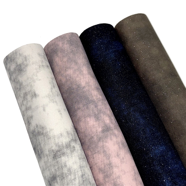 synthetic leather silver powder tie dye twill faux leather 