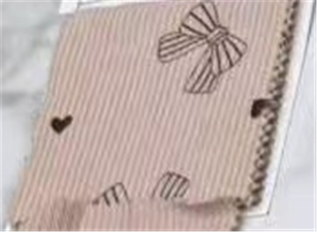 bow heart print corduroy fabric