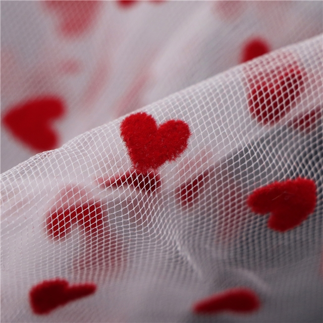 velvet heart mesh fabric