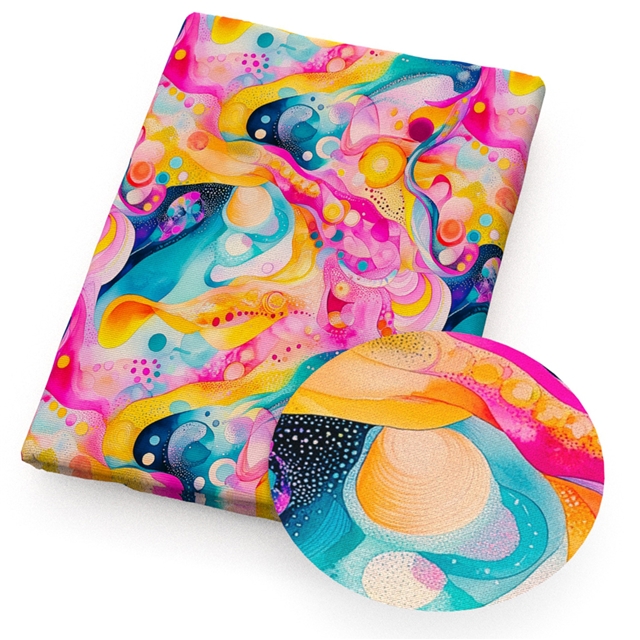 polyester cotton color tie dye geometry series polyester cotton fabric set (12 pcs/set) polyester cotton fabric,50*45cm(19.7*17.7