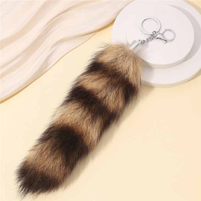 Faux fur Fox Tail Raccoon Tail Decorative Keychain