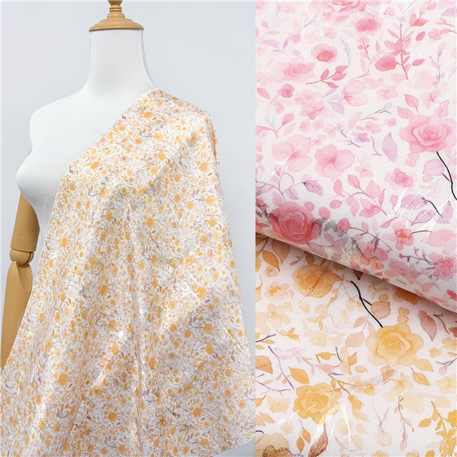 leaf and flower jacquard fabric