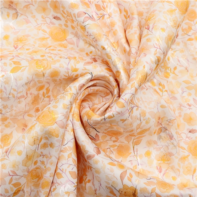 leaf and flower jacquard fabric