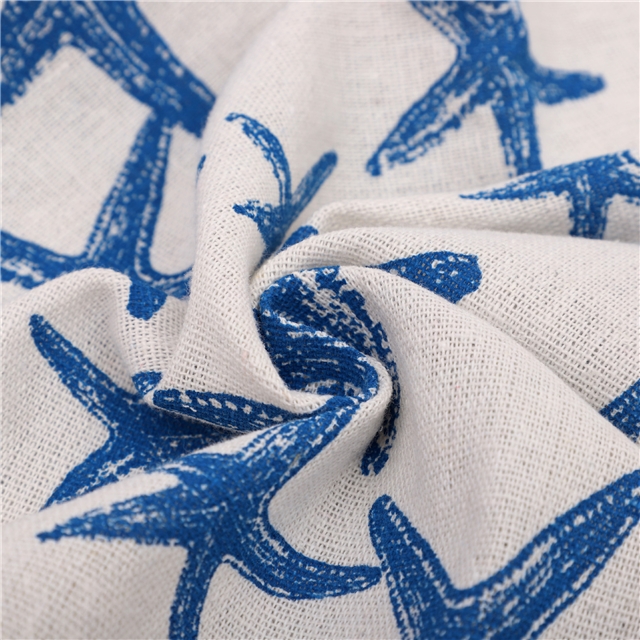 shark starfish printed cotton linen
