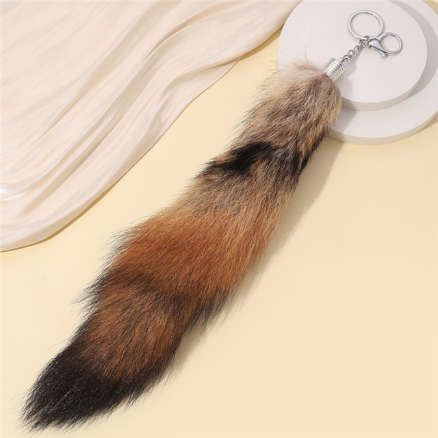 Faux fur Fox Tail Raccoon Tail Decorative Keychain