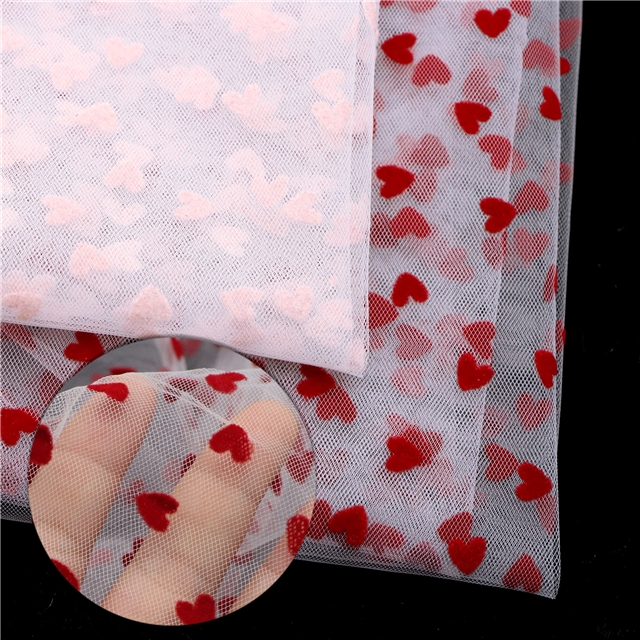 velvet heart mesh fabric