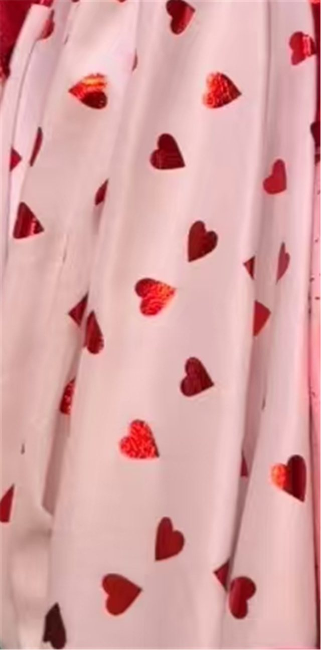 red hot stamping heart short plush fabric