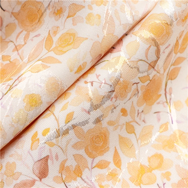 leaf and flower jacquard fabric