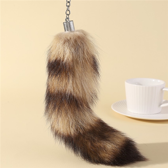 Faux fur Fox Tail Raccoon Tail Decorative Keychain