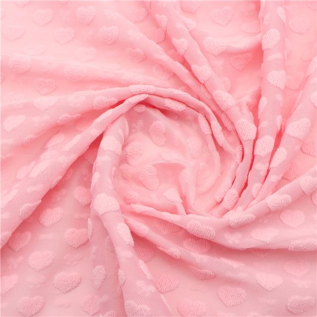 3d plush heart plain jacquard fabric