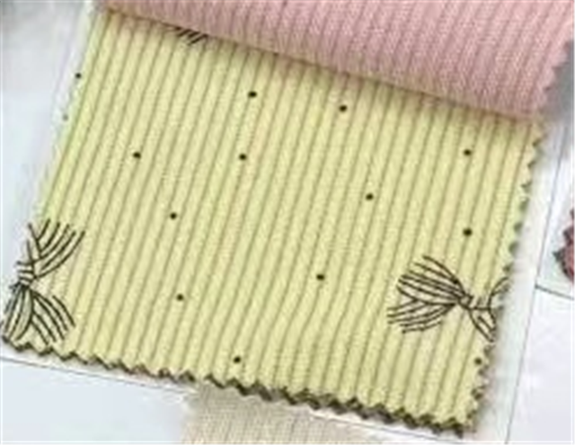 bow dot print corduroy fabric