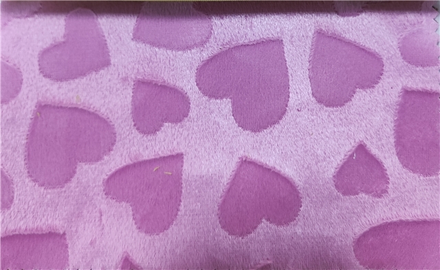 embossed heart crystal super soft velvet fabric