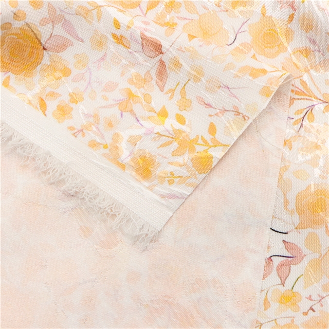 leaf and flower jacquard fabric