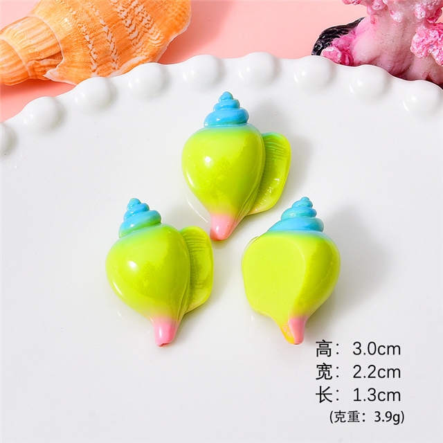 plastic/resin seven colors shell conch 3d resin accessories 8#