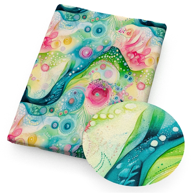 polyester cotton color tie dye geometry series polyester cotton fabric set (12 pcs/set) polyester cotton fabric,50*45cm(19.7*17.7