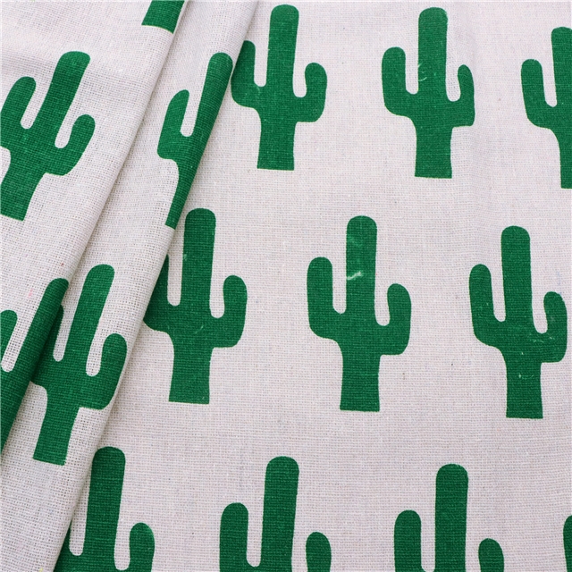 cactus cotton linen print