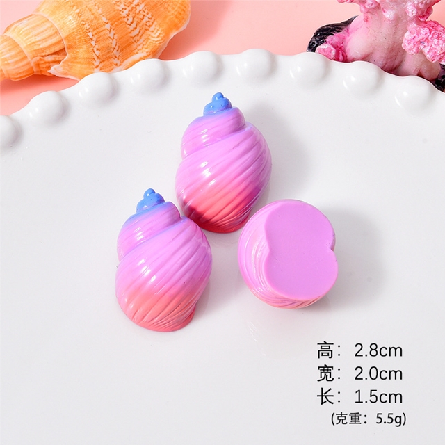 plastic/resin seven colors shell conch 3d resin accessories 7#