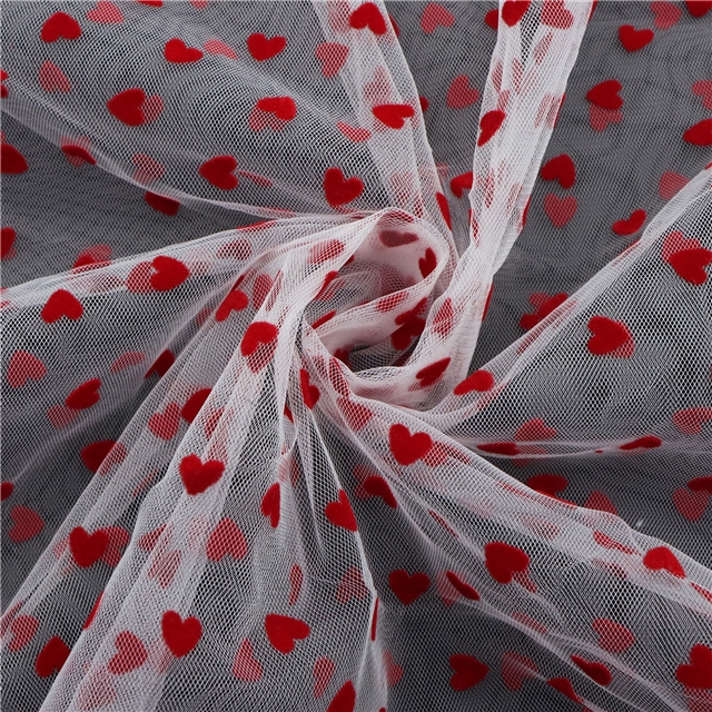 velvet heart mesh fabric
