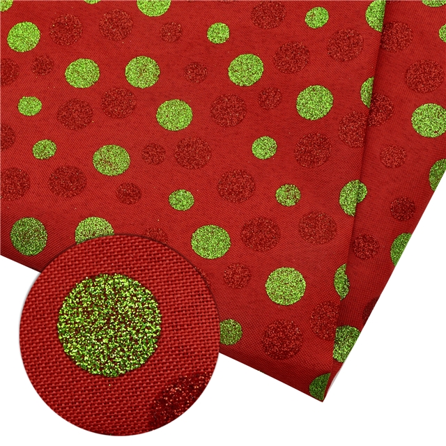 christmas dots faux linen fabric