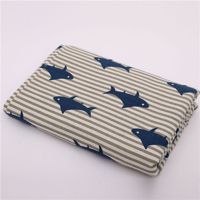 shark starfish printed cotton linen