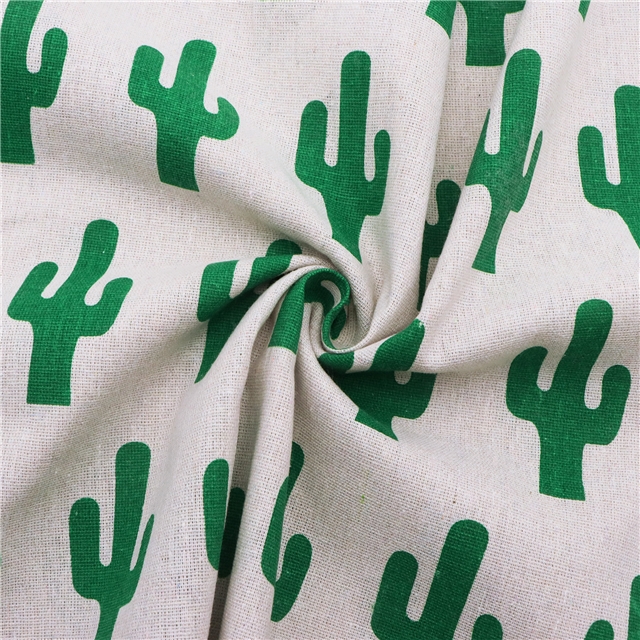 cactus cotton linen print